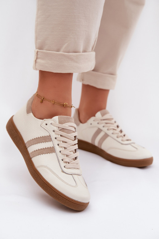 Zazoo N1068 Peau Faible Chaussures modèle baskets Féminin beige