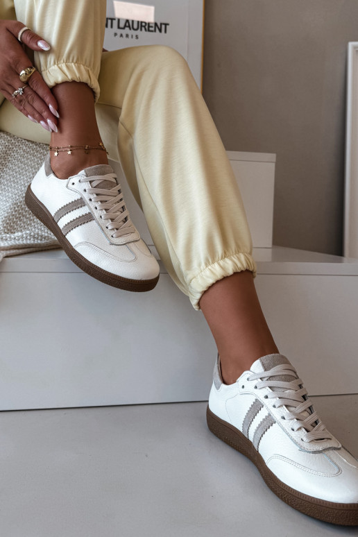 Zazoo N1068 Peau Faible Chaussures modèle baskets Féminin beige