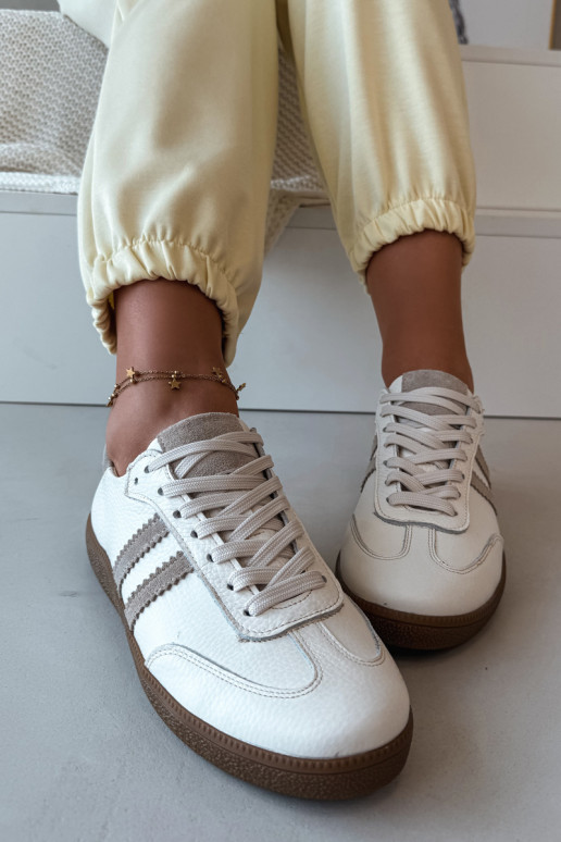 Zazoo N1068 Peau Faible Chaussures modèle baskets Féminin beige