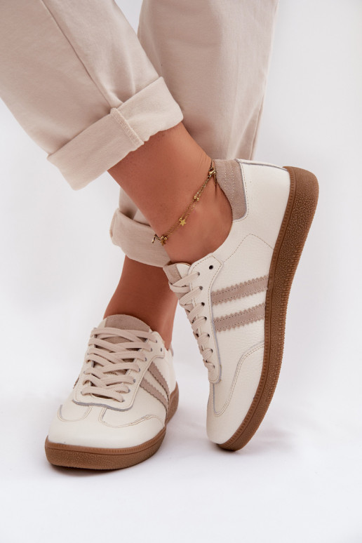 Zazoo N1068 Peau Faible Chaussures modèle baskets Féminin beige