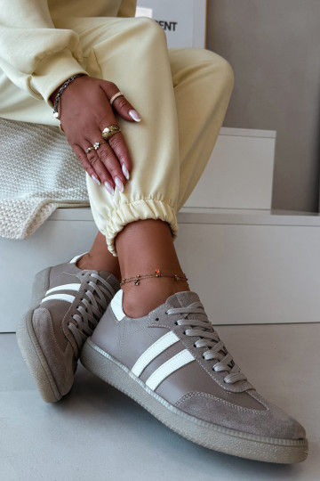 Zazoo N1068 Peau Faible Chaussures modèle baskets Féminin beige 2