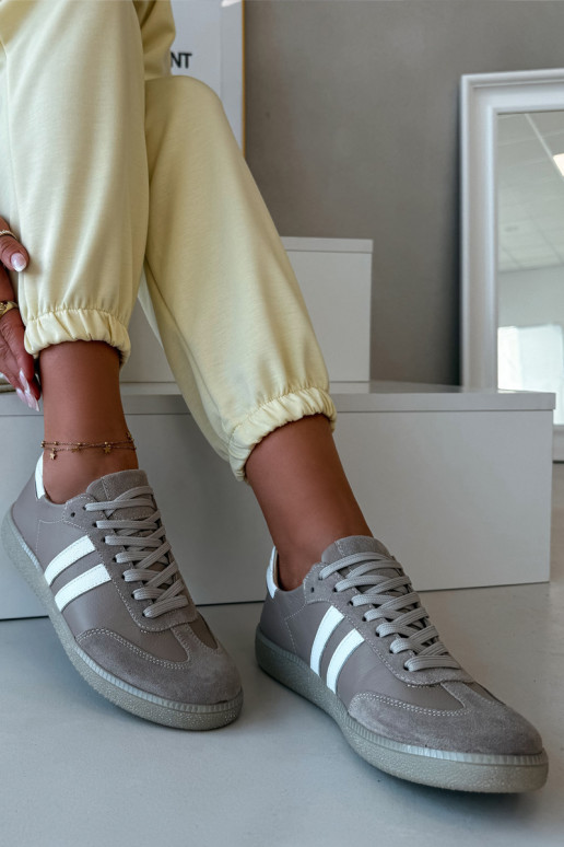 Zazoo N1068 Leer Laag Sneakers model schoenen Dames beige