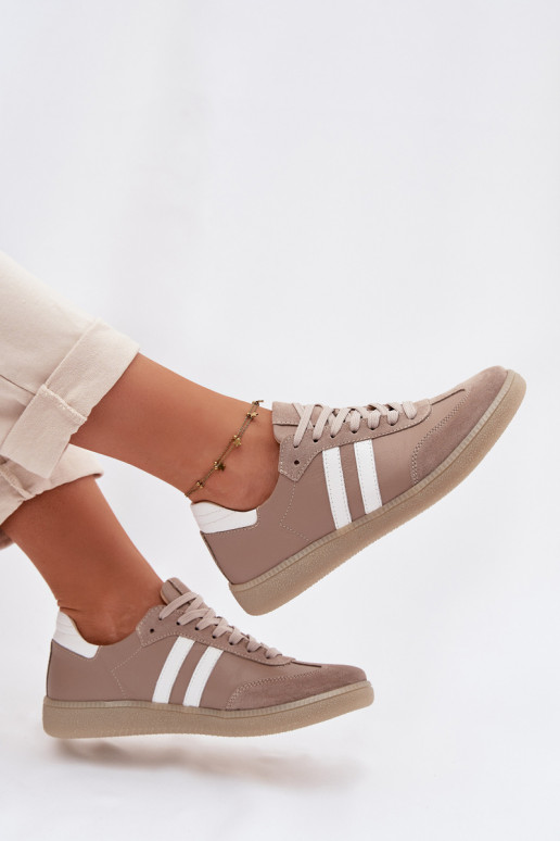 Zazoo N1068 Peau Faible Chaussures modèle baskets Féminin beige