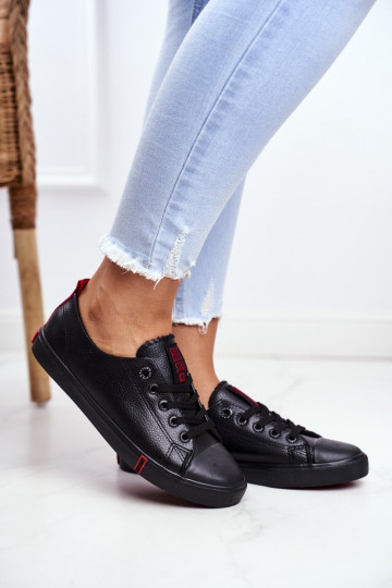 Baskets en cuir pour femme Big Star GG274007 couleur noire