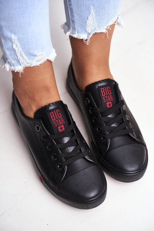 Ledersneaker für Damen Big Star GG274007 schZuarze Farbe