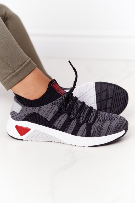 Feminin Sportlicher Stil Schuhe Memory Foam Big Star HH274532 graue Farbe