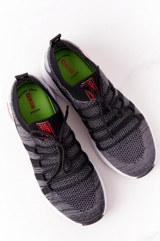 Féminin Style sportif chaussures Memory Foam Big Star HH274532 couleur grise