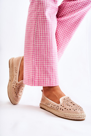 mit durchbrochenen Elementen Ein überzeugendes Stilvollll Feminin Espadrilles Beige Meredith 2
