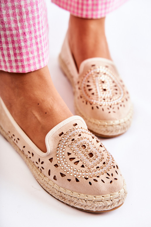 met elementen van opengeInerkt Persistent model Dames espadrilles beige Meredith