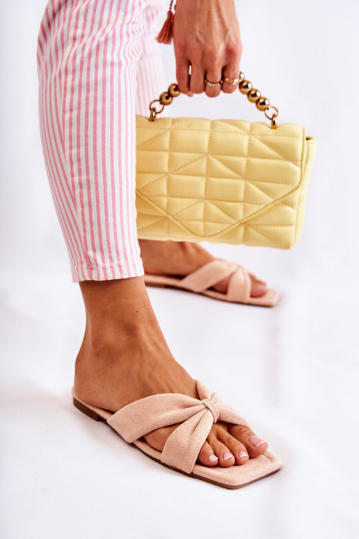 Feminin Velours Hausschuhe Hellrosa Farbton Vanilla Sky