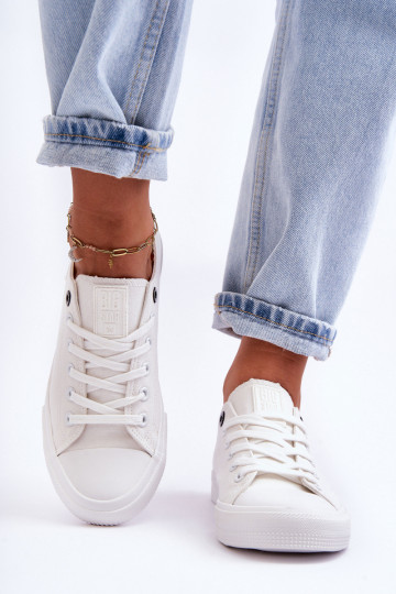 Dames lage stof casual schoenen in wit Big Star KK274008 2