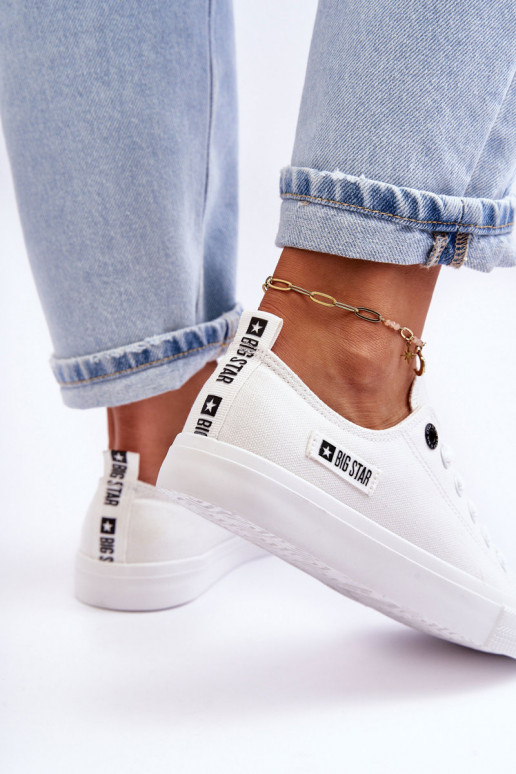 Il fauttière basse femme chaussures décontractées Big Star KK274008 couleur blanche