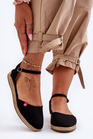 Dames espadrilles op platform in zwart Big Star FF274526 2