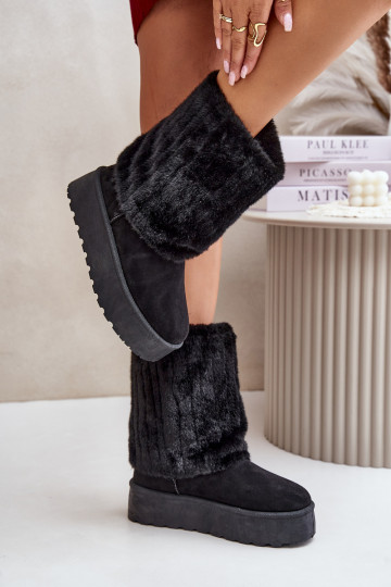 Bottes de neige avec une plateformeDANSyÀiniętą CholeÀką couleur noire Lisonea