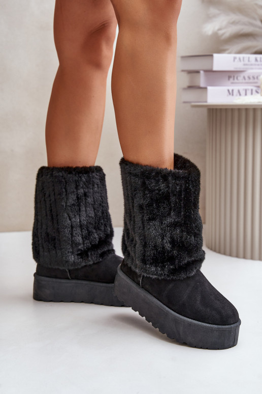 Bottes de neige avec une plateformeDANSyÀiniętą CholeÀką couleur noire Lisonea