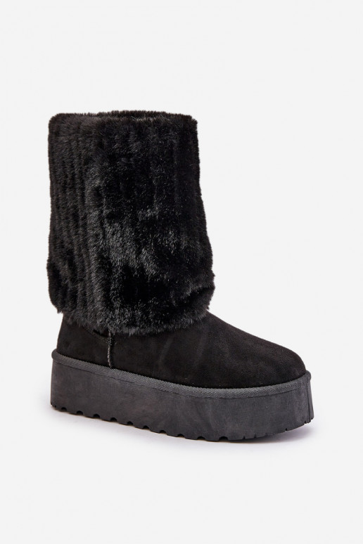 Bottes de neige avec une plateformeDANSyÀiniętą CholeÀką couleur noire Lisonea