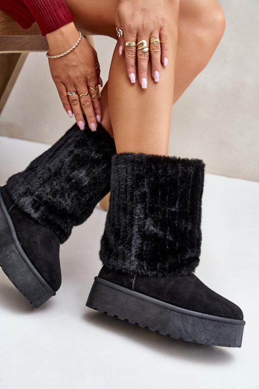 Bottes de neige avec une plateformeDANSyÀiniętą CholeÀką couleur noire Lisonea