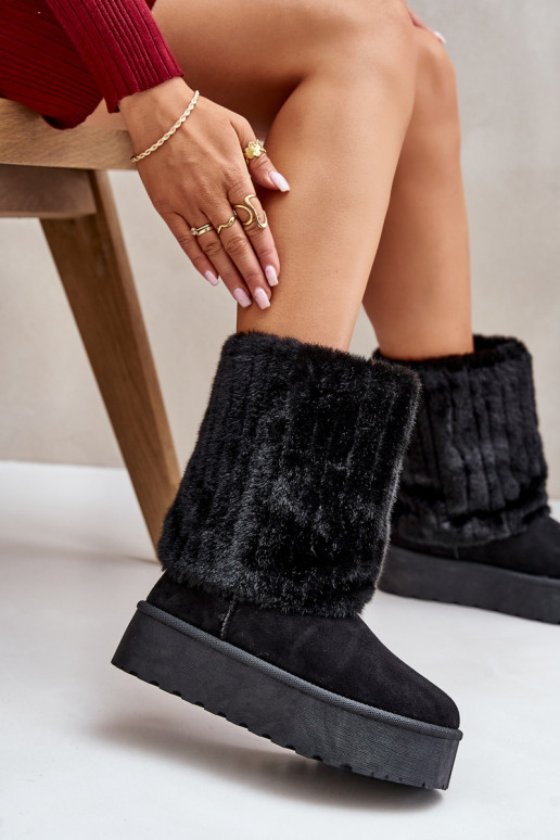Bottes de neige avec une plateformeDANSyÀiniętą CholeÀką couleur noire Lisonea
