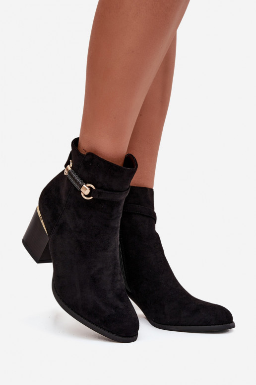 Dameslaarzen opInarmen met hakken met versierde hakken zInart Galissa