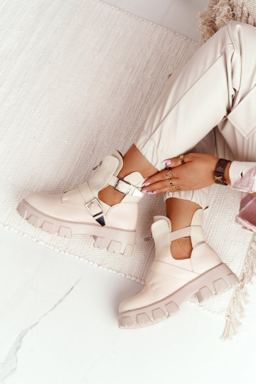 Féminin Bottines de travail avec une plateforme beige Cosmic Love 2