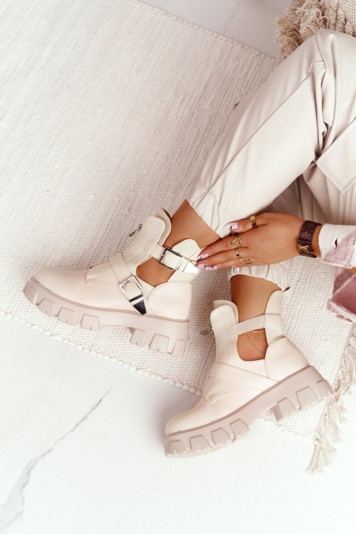 Féminin Bottines de travail avec une plateforme beige Cosmic Love