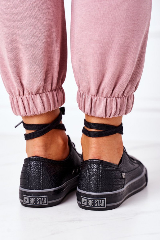 Baskets en cuir pour femme BIG STAR II274002 couleur noire