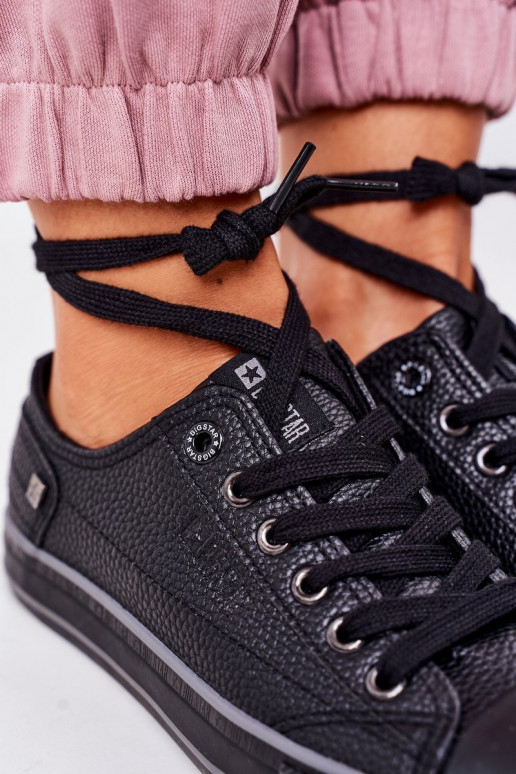 Baskets en cuir pour femme BIG STAR II274002 couleur noire