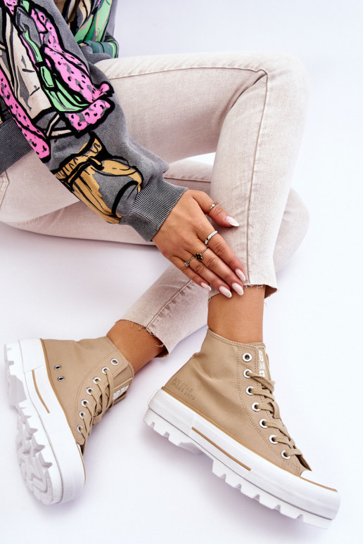 Grand  chaussures décontractées avec une plateforme Big Star LL274160 beige