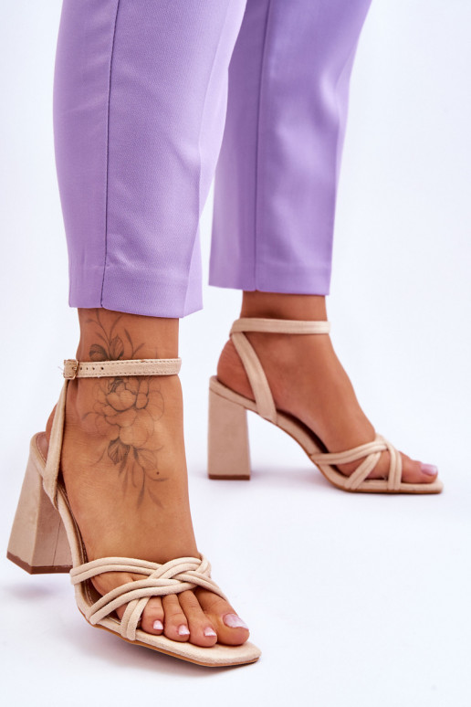 Klassisches Stilvollll INildledersandalen mit Absätzen Beige Bernett