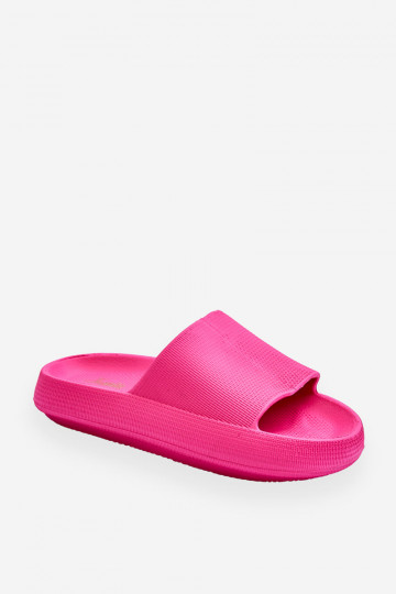 Modieuze slippers van schuim op een enorm platform roze Linnea
