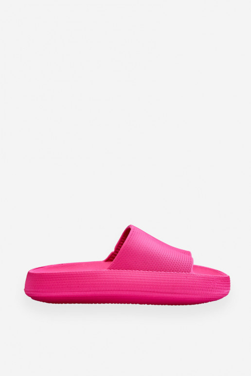 Modische Schaumstoff-Slipper auf einer massiven Plattform pinke Farbe Linnea