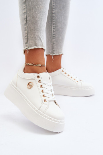 Faible Chaussures modèle baskets Féminin avec une plateforme couleur blanche Telirra 2