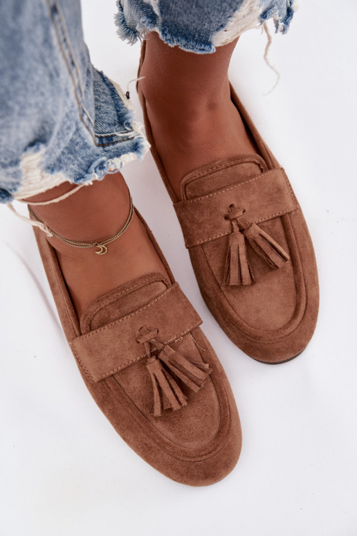 Mocassins marron avec franges Tai turirilisse
