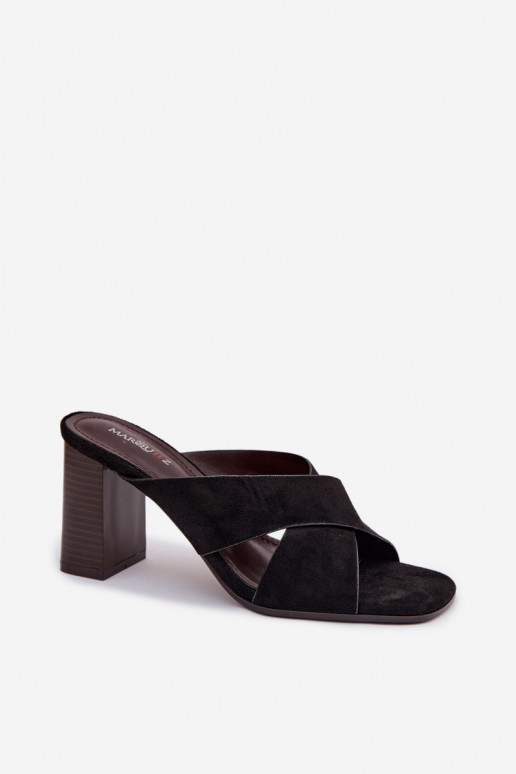 Pantoufles pour femmes avec des talons couleur noire Denessa