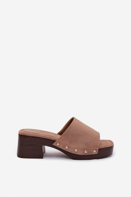 Pantoufles pour femmes Klocke Ze couleur doréemi Goujons beige Davessa