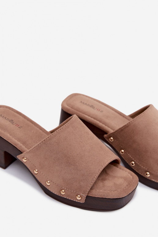 Damenhausschuhe Klocke Ze goldene Farbemi Stollen Beige Davessa