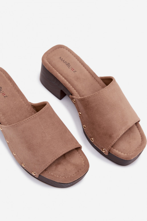 Pantoufles pour femmes Klocke Ze couleur doréemi Goujons beige Davessa