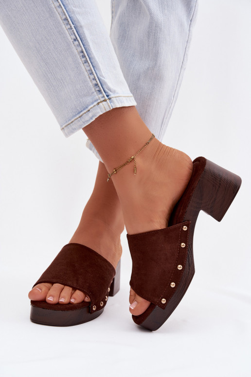 Pantoufles pour femmes Klocke Ze couleur doréemi Goujons CzekoladoÀe Davessa