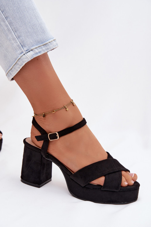 Sandales à talons hauts pour femme couleur noire Janelia