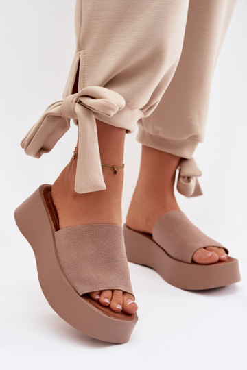 Mules pour femmes à plateforme couleur sable Liorisse 2