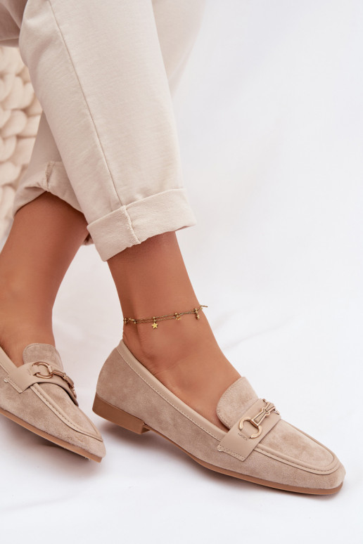 Mocassins mocassins pour femmes avec des ornements beige Palerina
