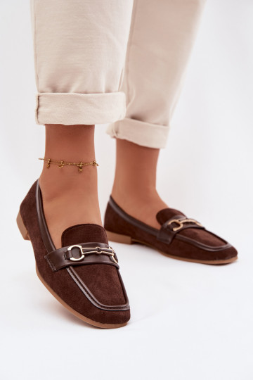 Dames mocassins met ornamenten in bruin Palerina 2