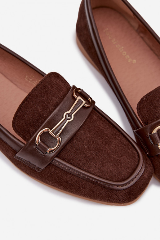 Mocassins dames mocassins met ornamenten bruine kleur Palerina