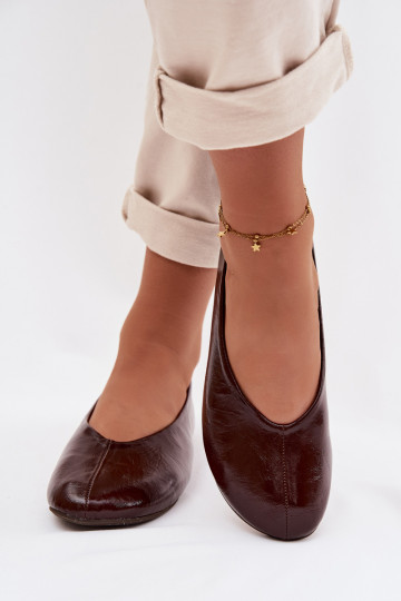 Ballerines laquées en cuir écologique CzekoladoÀe Selanora 2
