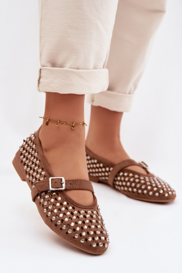 Ballerines Féminin avec des éléments ajourés avec des yeux qui clignotent I Bandesem marron DANSilvessa