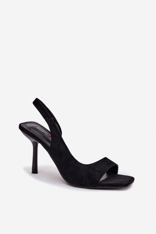 Dames sandalen met dunne hakkenvan eco-suèdeu zInart Calvoria