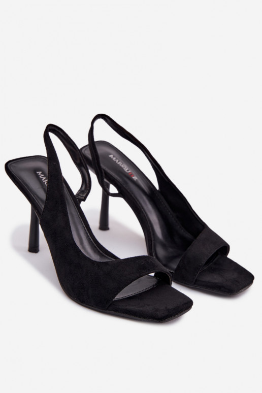 Dames sandalen met dunne hakkenvan eco-suèdeu zInart Calvoria