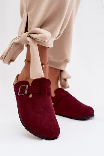 Chaussons Sabots Féminin avec boucles Bourgogne Delirisse 2