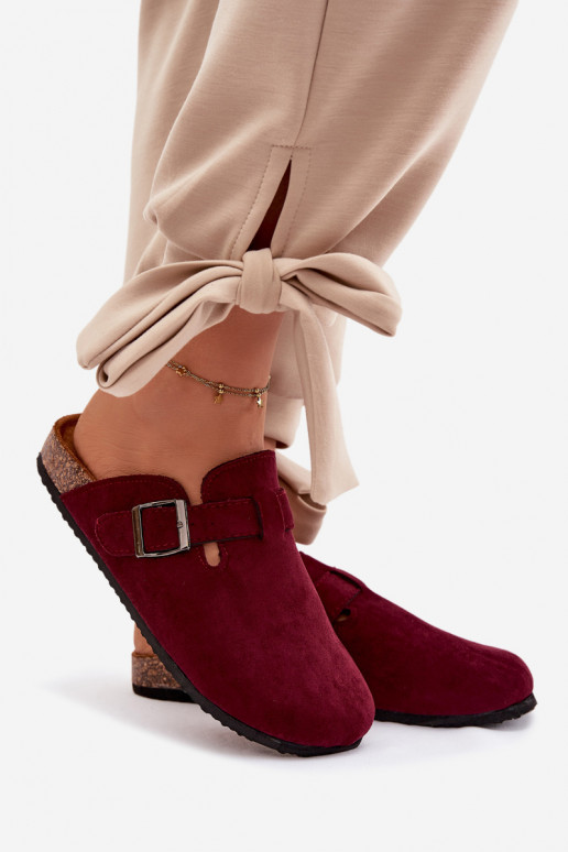 Chaussons Sabots Féminin avec boucles Bourgogne Delirisse