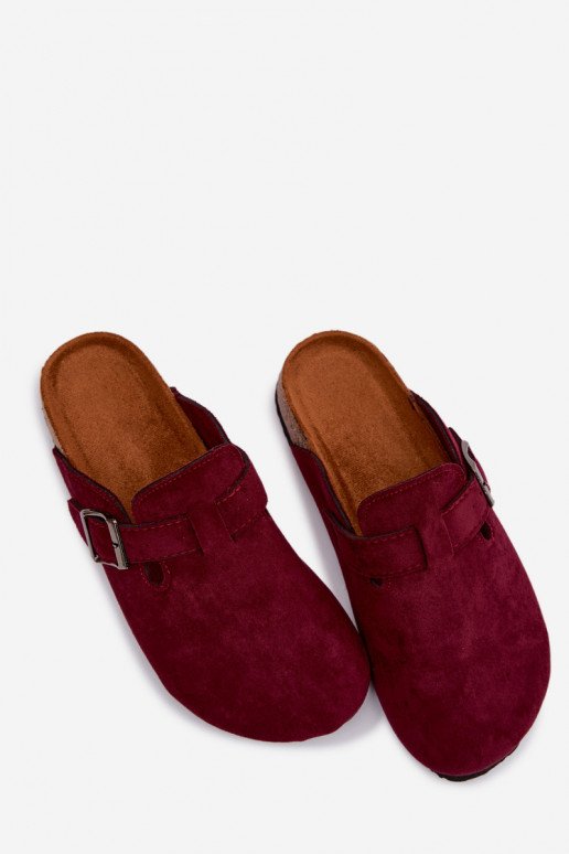 Chaussons Sabots Féminin avec boucles Bourgogne Delirisse